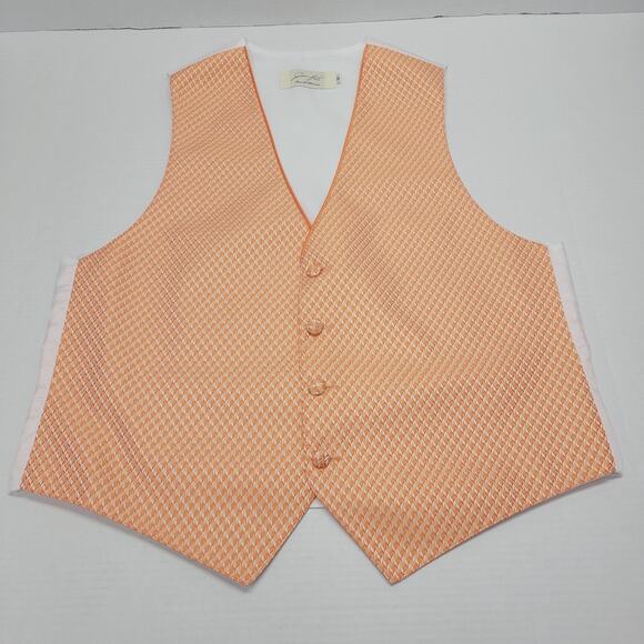 JEAN YAES PARIS Pour L Homme Medium Formal Wedding Tuxedo Prom Vest Orange - Picture 1 of 8